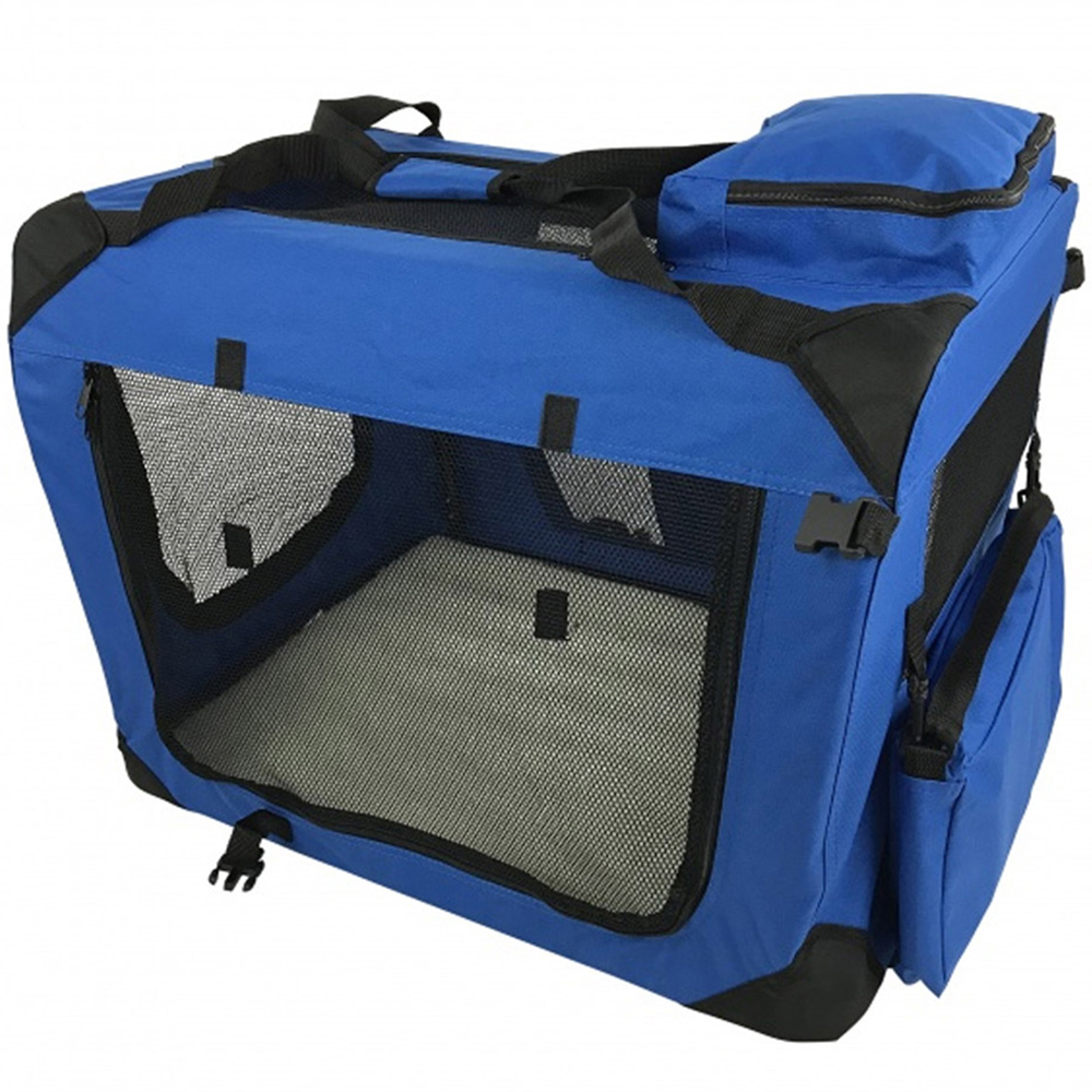 Folding Soft Crate Fabric Pet Carrier - Blue - XL Image 1