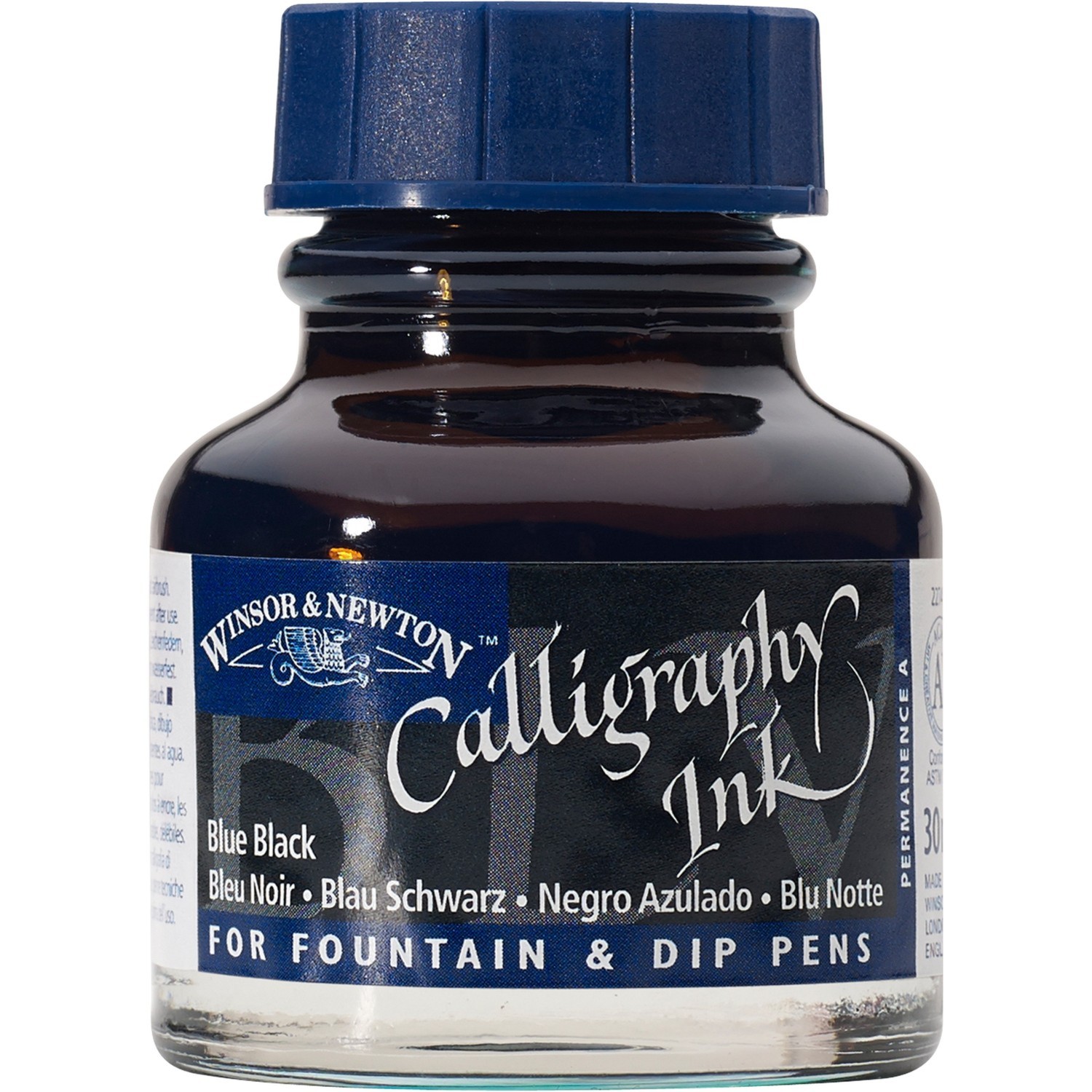 Winsor and Newton 30ml Calligraphy Ink - Blue Black Image 1