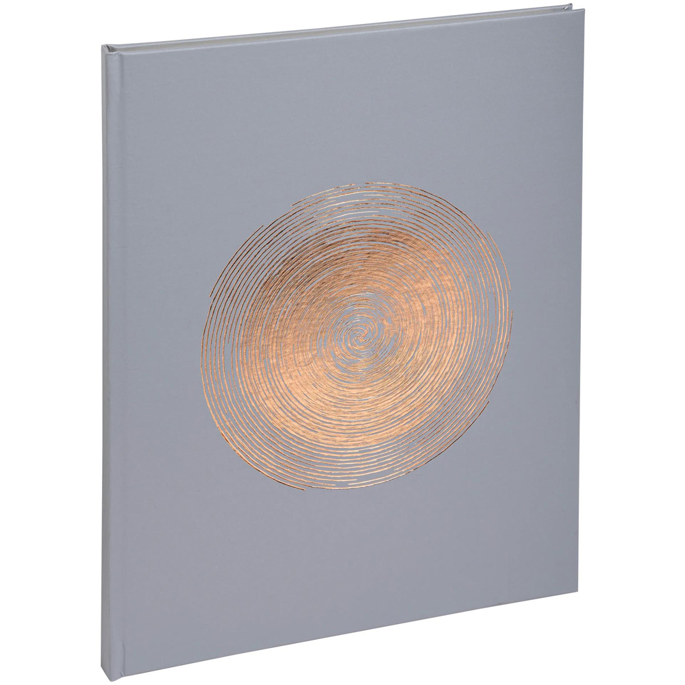 Exacompta Ellipse Grey Rose Gold Embossed Guest Book with Gold Edges 100 Pages Image 1