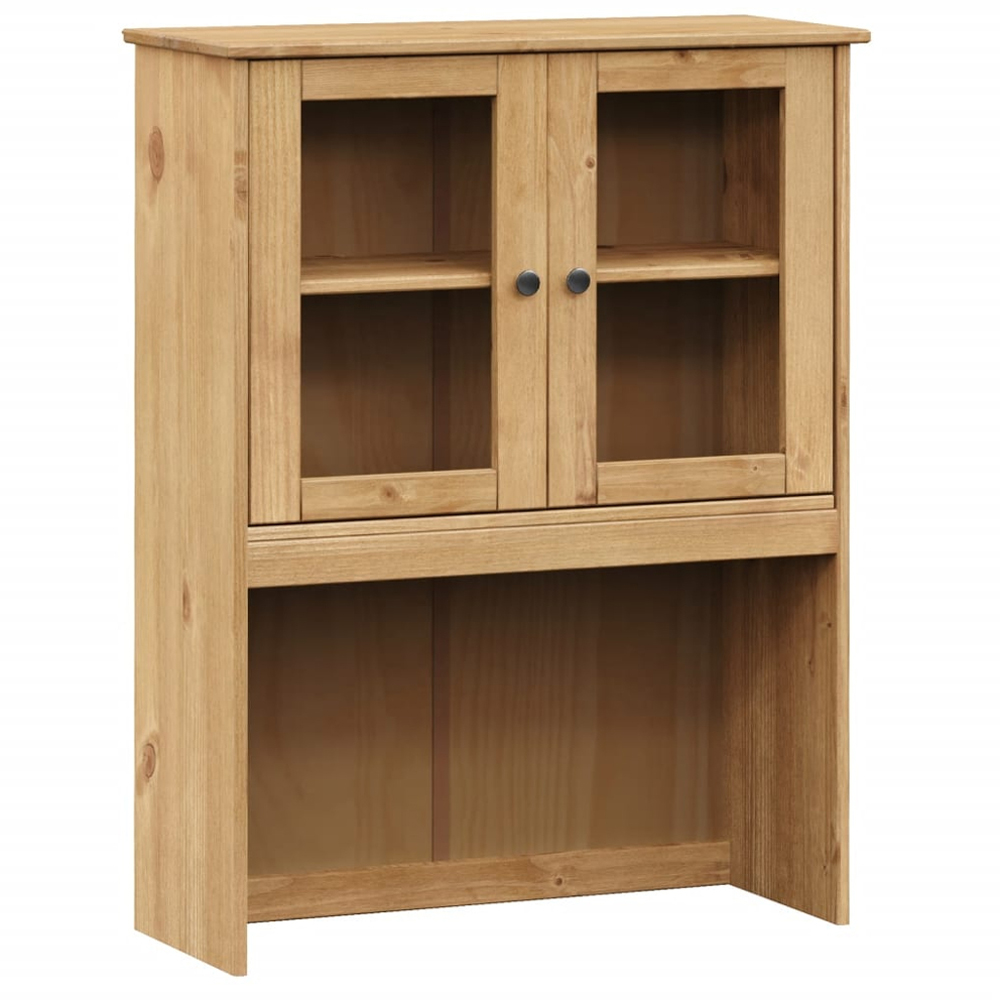 vidaXL Vigo 2 Glass Door 4 Drawer Single Shelf Solid Pine Wood Highboard Image 8