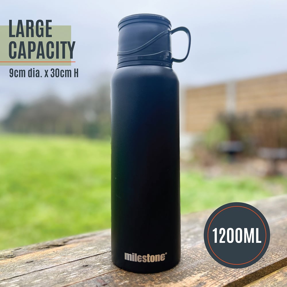 Milestone Camping Double Walled Stainless Steel Flask 1.2L Image 8