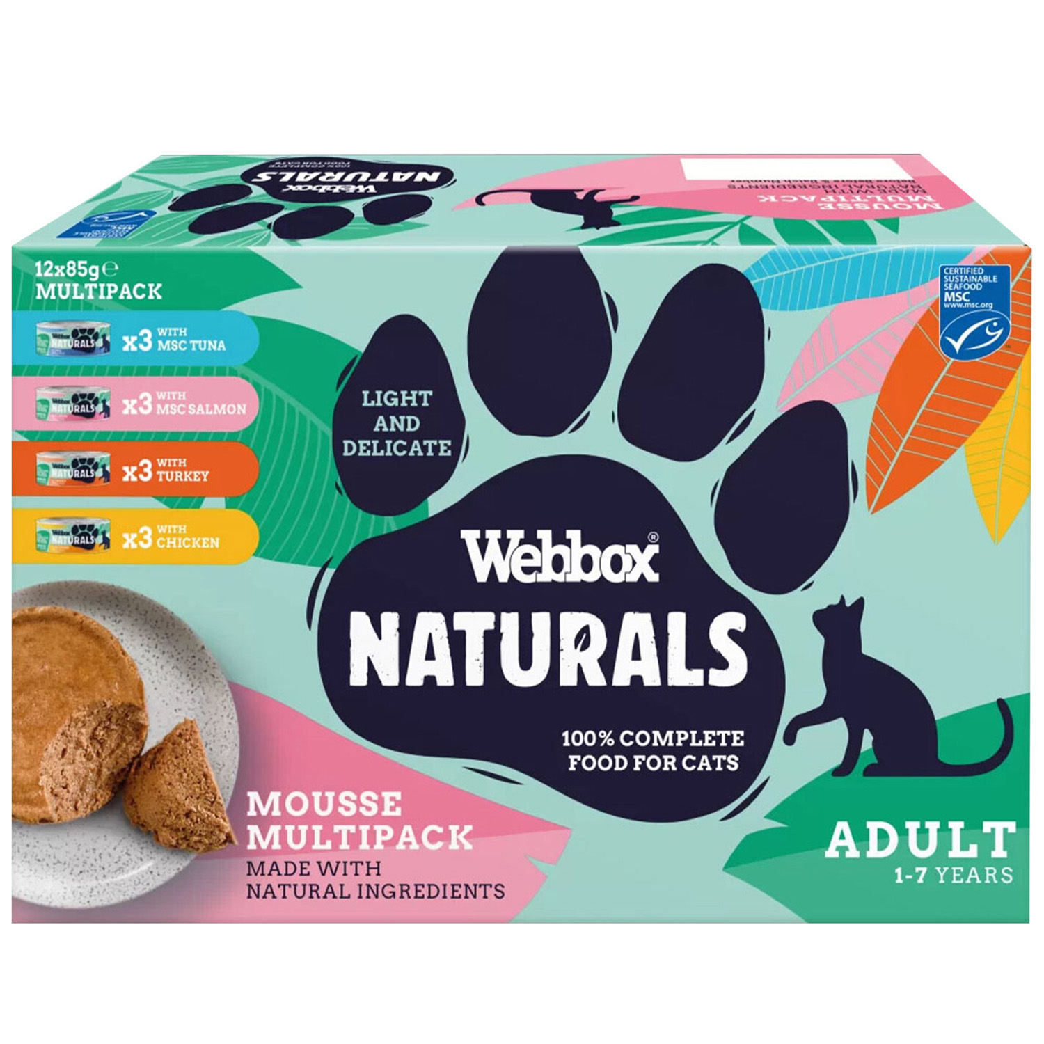 Webbox Naturals Adult Cat Food Mousse 12 Pack Image