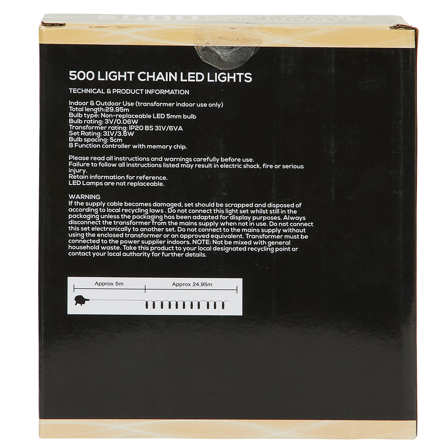 500 Classic Light Chain Warm White - White Image 3