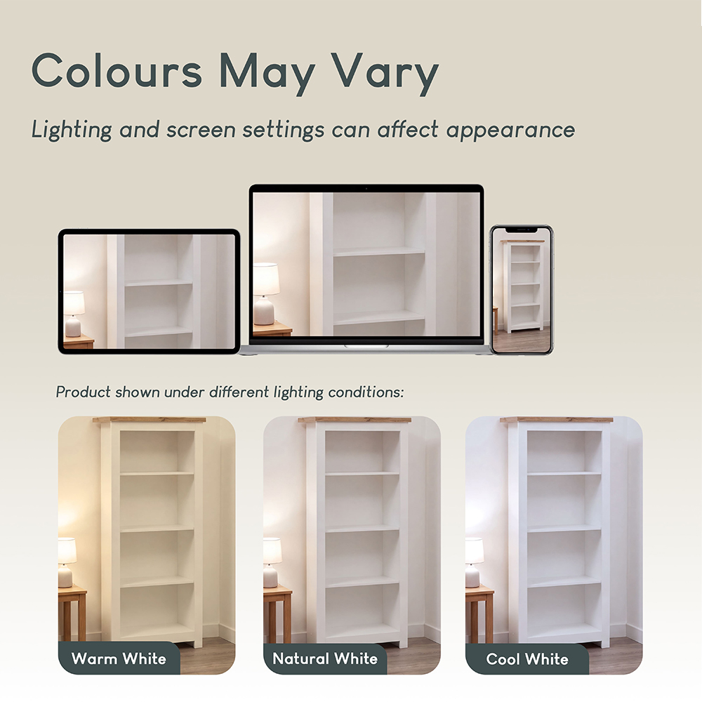 VIDA DESIGNS Arlington 4 Shelf White Bookcase Image 7