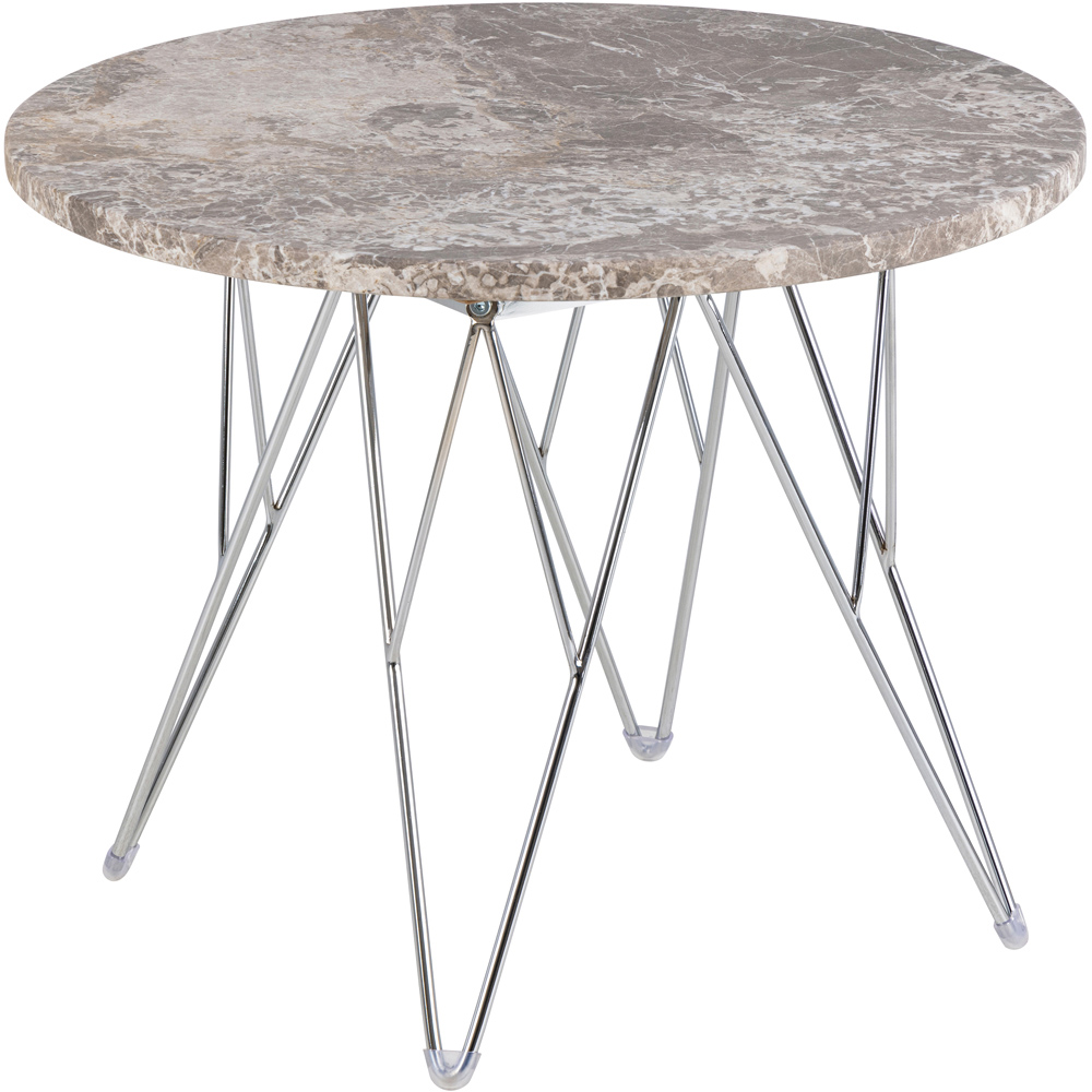 Florence Prunus Grey and Brown Marble Top Round Side Table Image 2