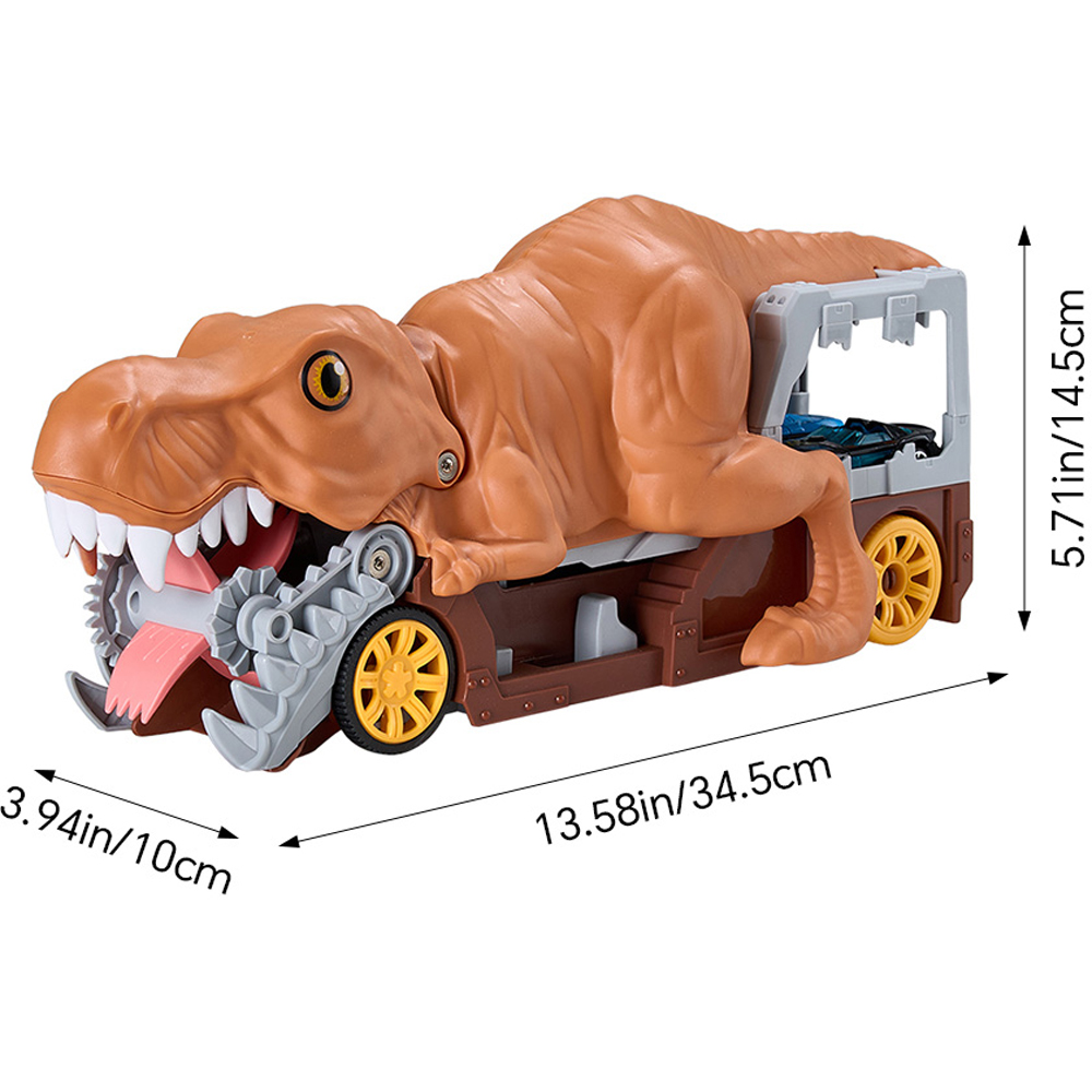 H&O Direct Dinosaur Swallowing Ejection Truck Toy with Folding Track and Cars Image 6
