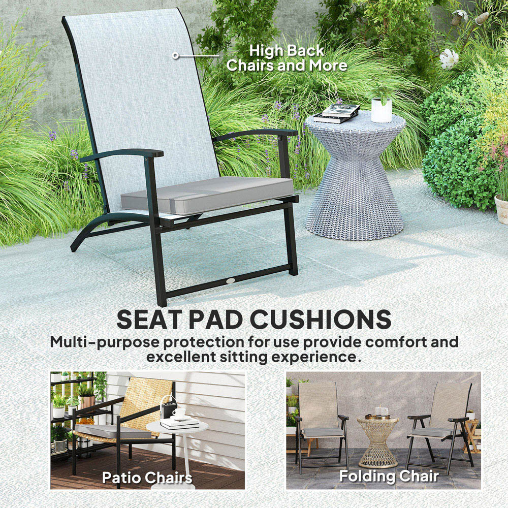 Outsunny Light Grey Garden Chair Cushion 45 x 45cm Image 6