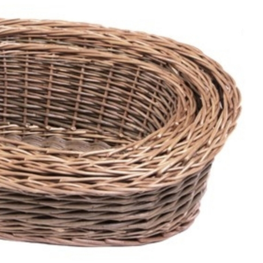 Red Hamper Two Tone Green Oval Willow Tray Set of 3 Image 2