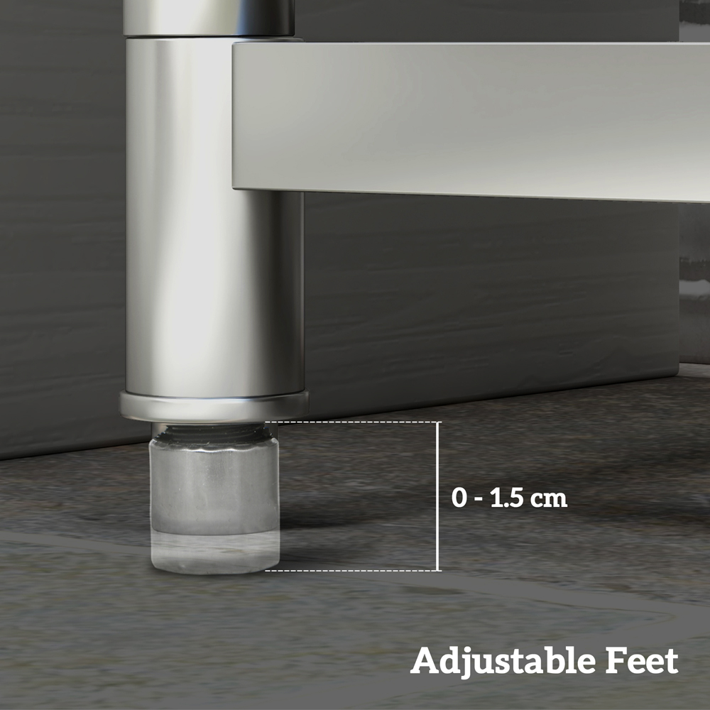 HOMCOM Silver Tone Stainless Steel Utility Sink with Cold and Hot Water Pipe Image 5
