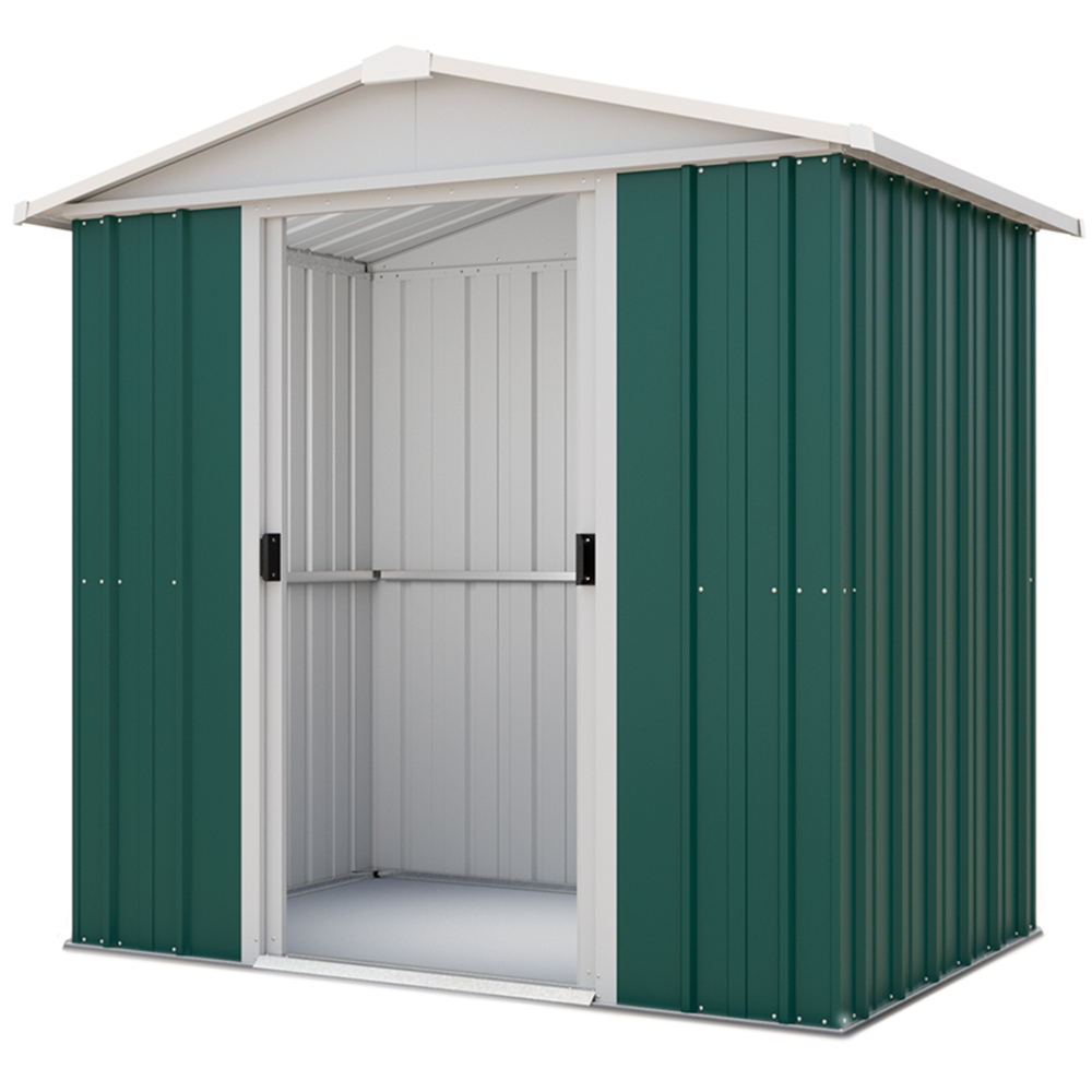 Yardmaster 6'8 x 4'6ft Emerald Green Apex Metal Storage Shed Image 1
