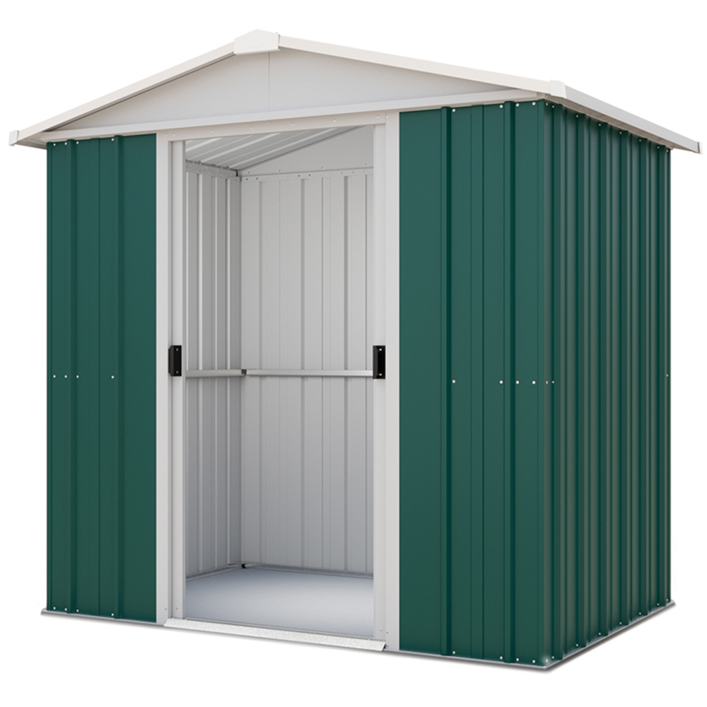 Yardmaster 6 x 4ft Emerald Green Apex Metal Storage Shed Image 1