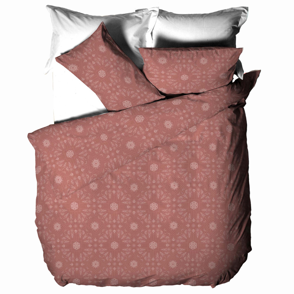 Yard Bohemian Super King Size Red Geometric Duvet Cover Set Image 2