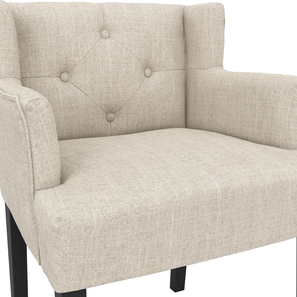 LPD Home Shay Stone Linen Winged Back Dining Chair with Arms Image 6
