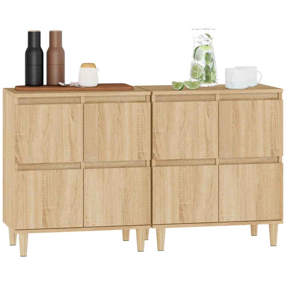 vidaXL 4 Door Sonoma Oak Sideboard Set of 2 Image 4
