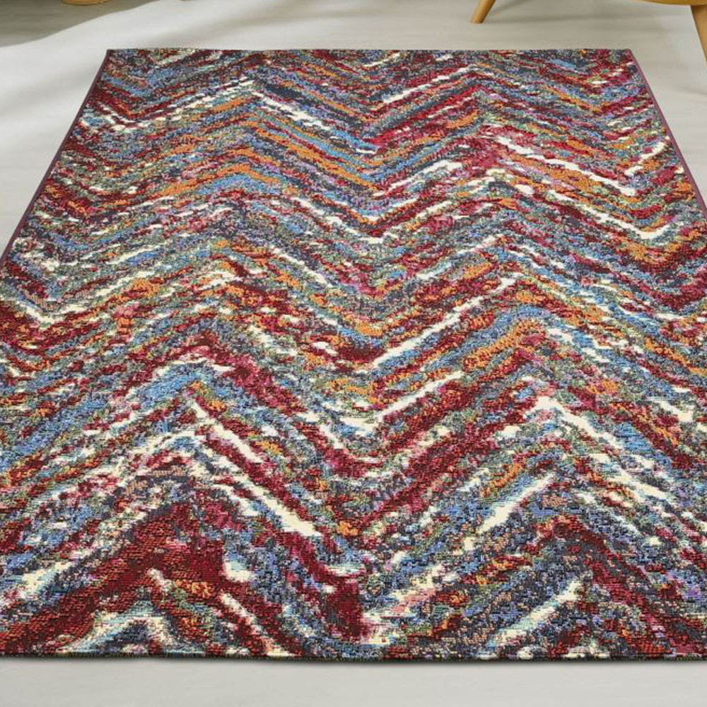 Homemaker Tropico Multicolour Zig-Zag Rug 160 x 230cm Image 1