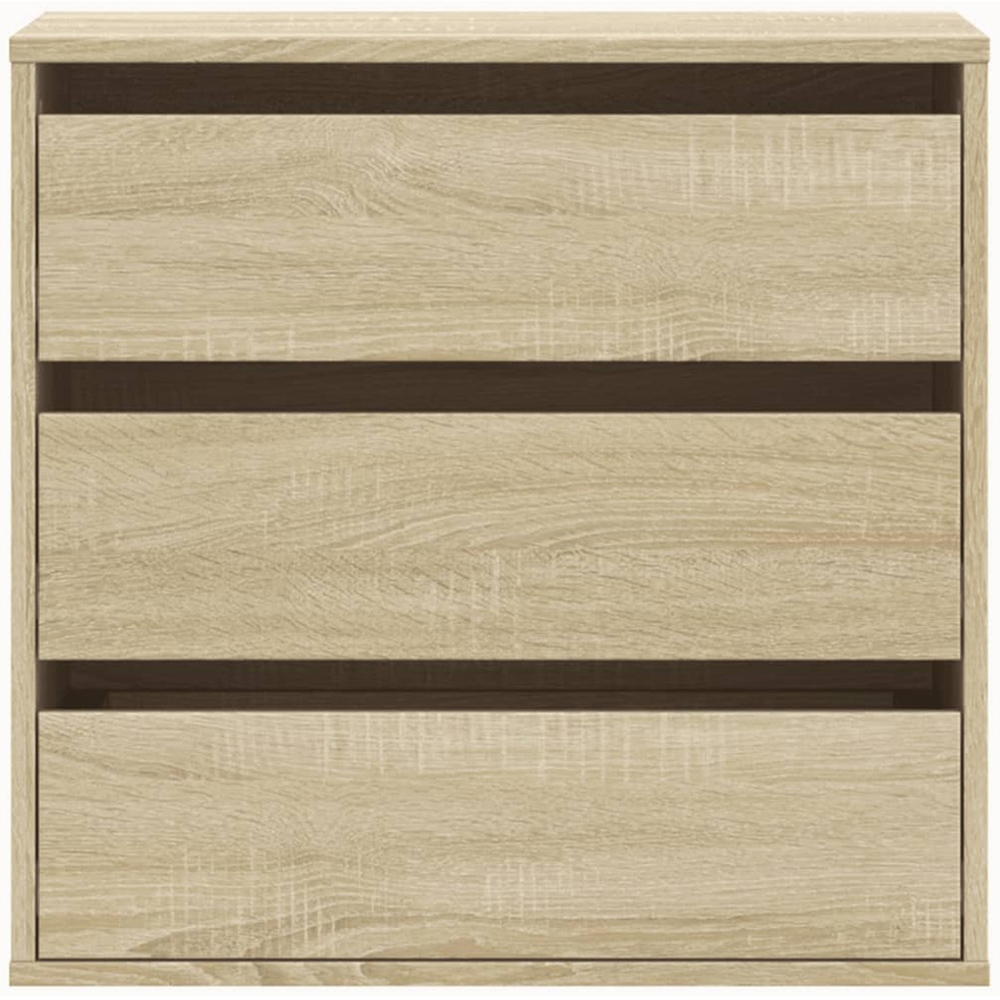 vidaXL 3 Drawer Sonoma Oak Wooden Chest of Drawers Image 3