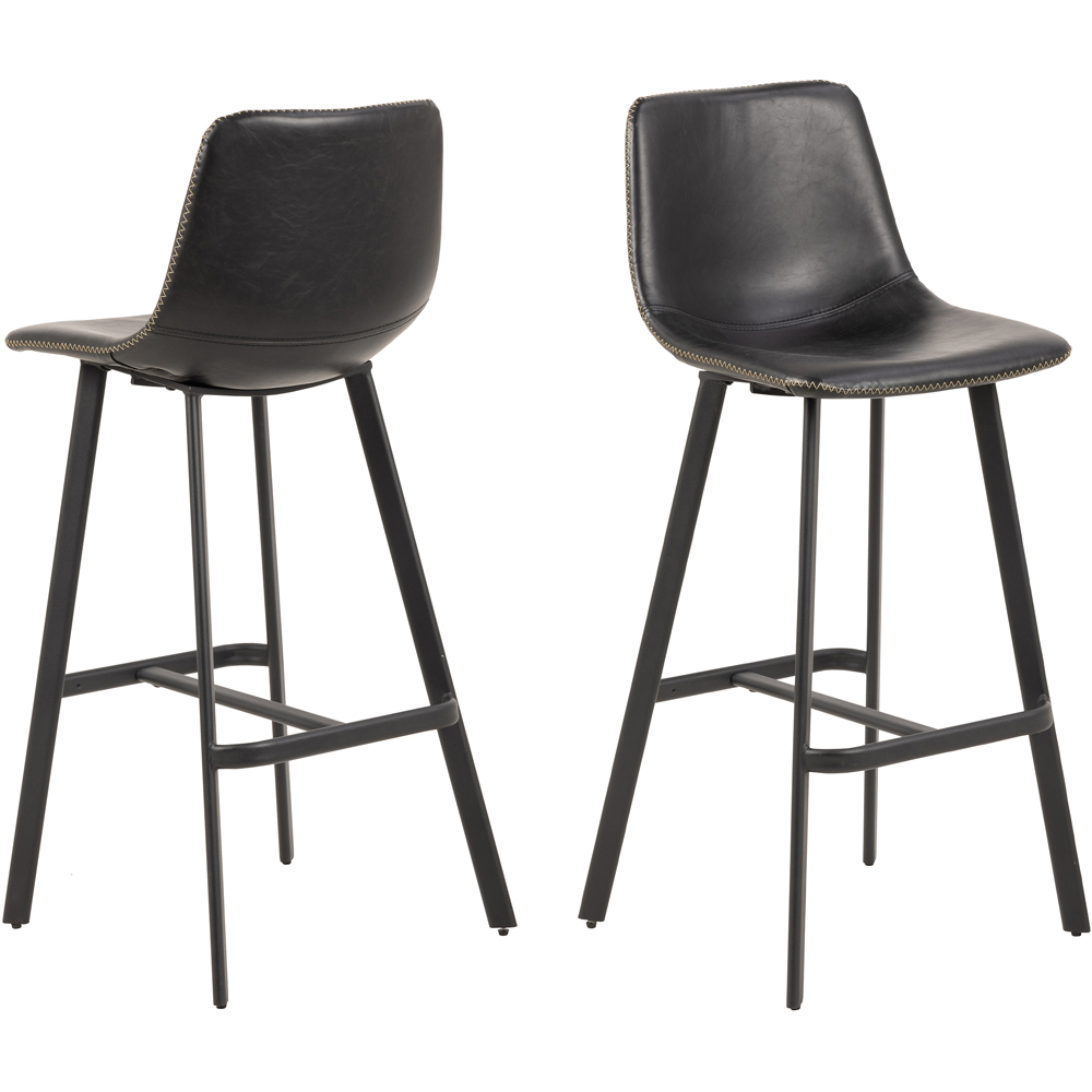 Florence Oregon Black Bar Stool Set of 2 Image 2