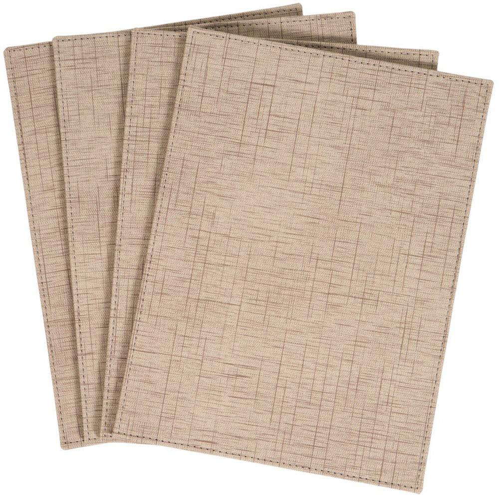 Set of 4 Faux Leather Placemats Light Brown Image 2