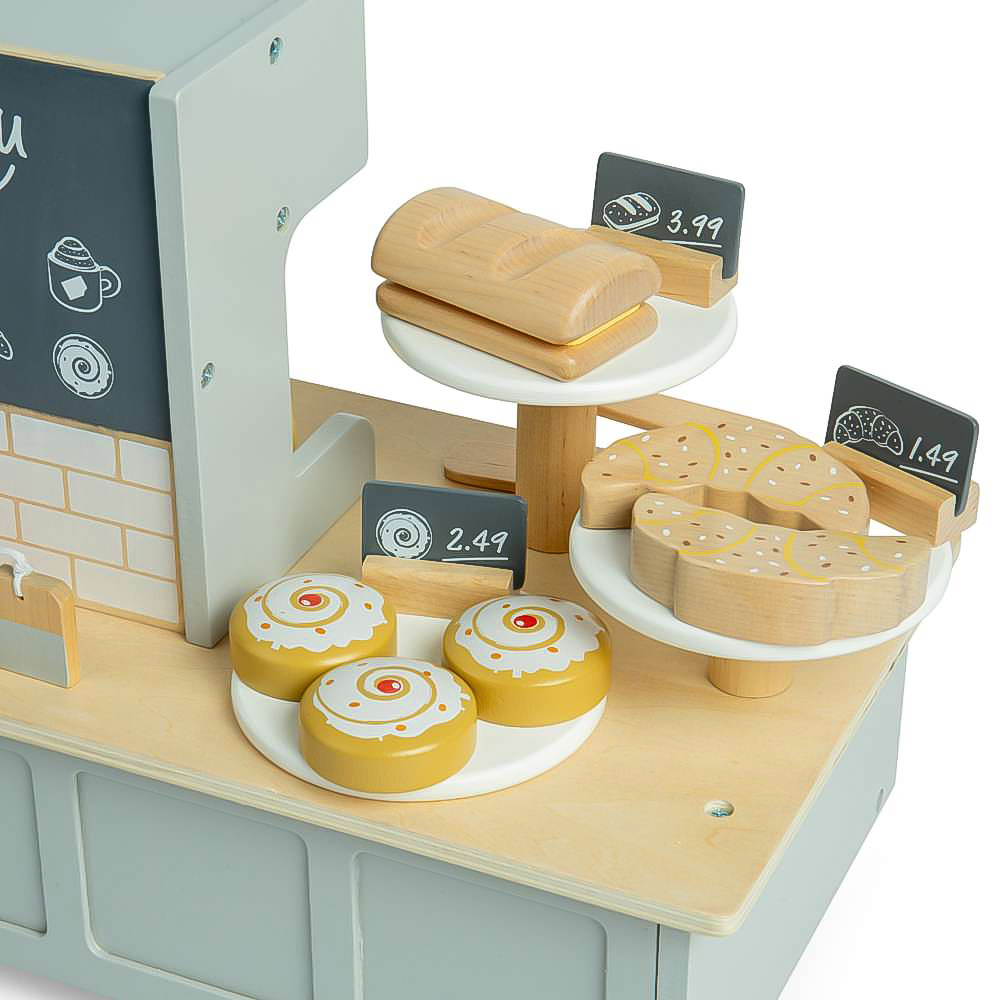 Bigjigs Toys Kids Wooden Coffee Shop Playset Image 4