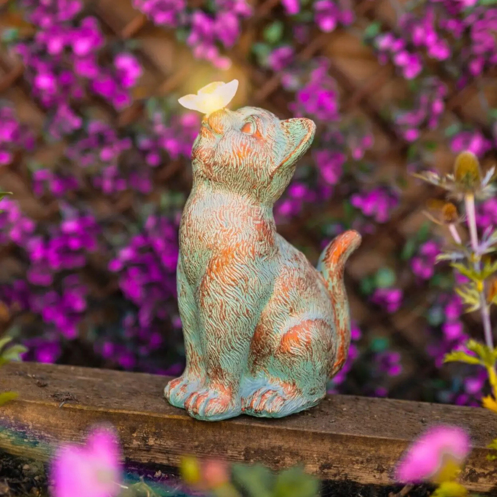 Garden Mile Solar LED Cat Garden Ornament Image 6