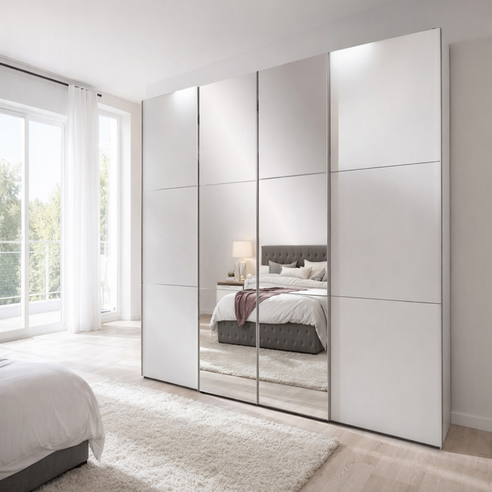 TJ'S Brighton 4 Sliding Door Wardrobe with Mirror Image 4