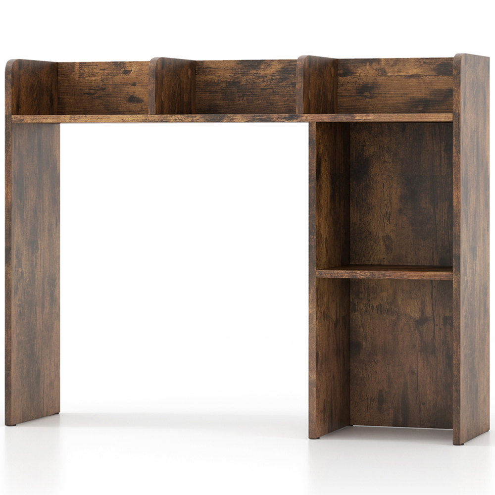 Costway 6 Shelf Rustic Brown Wooden Desktop Bookshelf Image 2