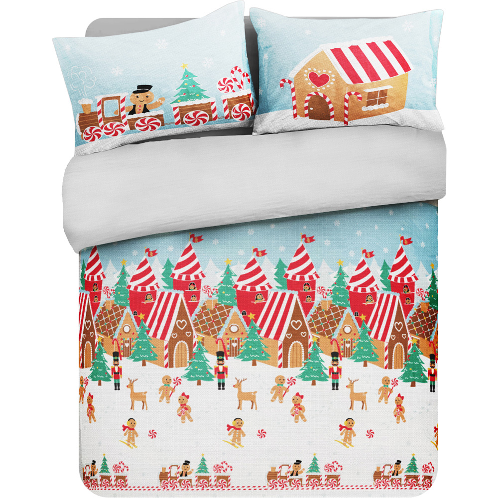 Velosso Single Blue Gingerbread Town Duvet Set Image 2