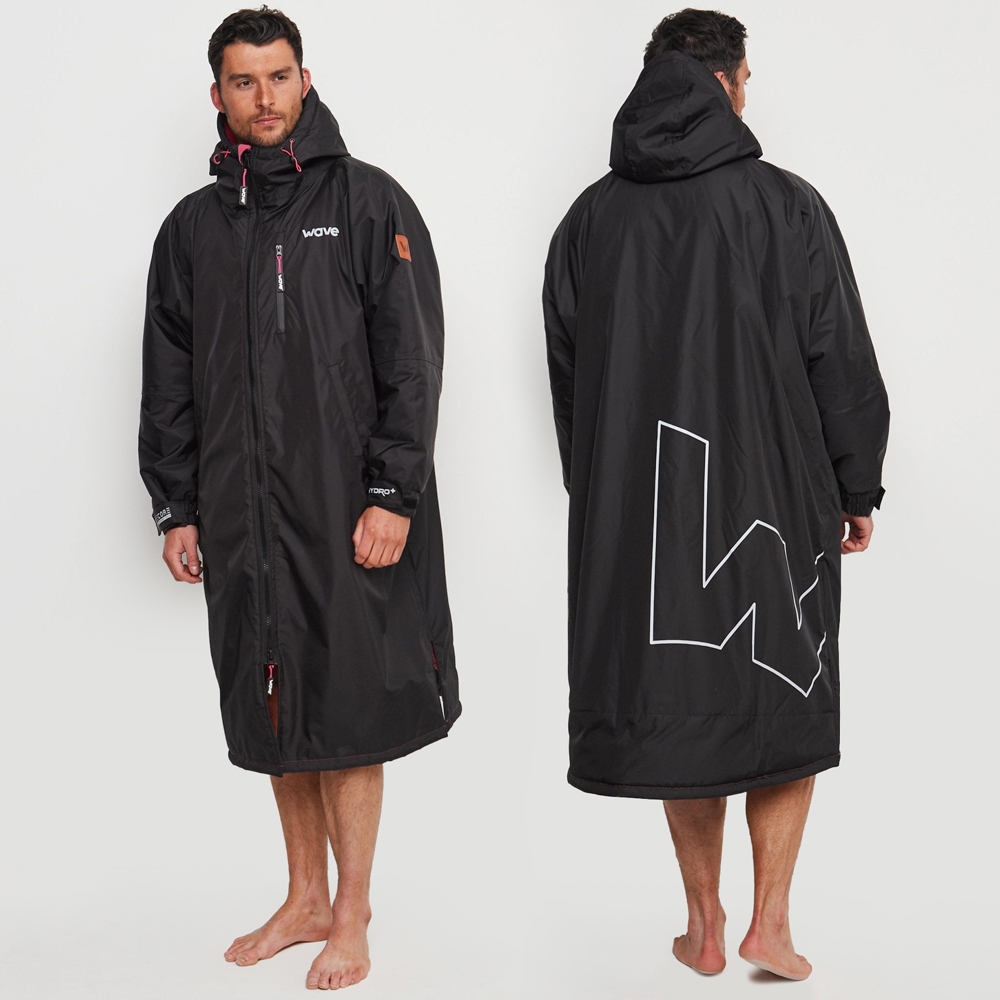 Wave Waterproof Black and Pink Fleece Lined Changing Robe Large Image 7
