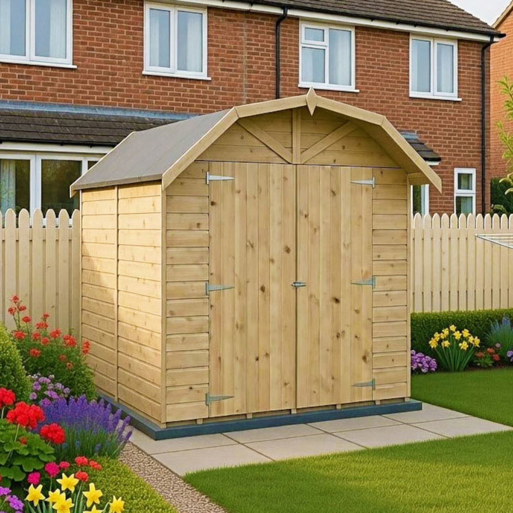 Shire Barn 7 x 7ft Double Door Wooden Shiplap Shed Image 2