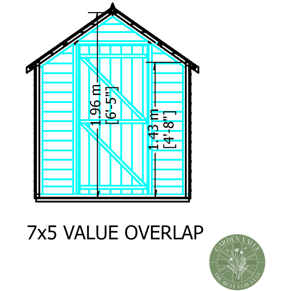 Shire 7 x 5ft Dip Treated Overlap Shed Image 7