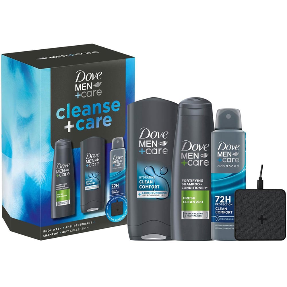 Dove Men+Care Cleanse+Care Bodywash Deodorant and Shampoo Gift Set Image 3