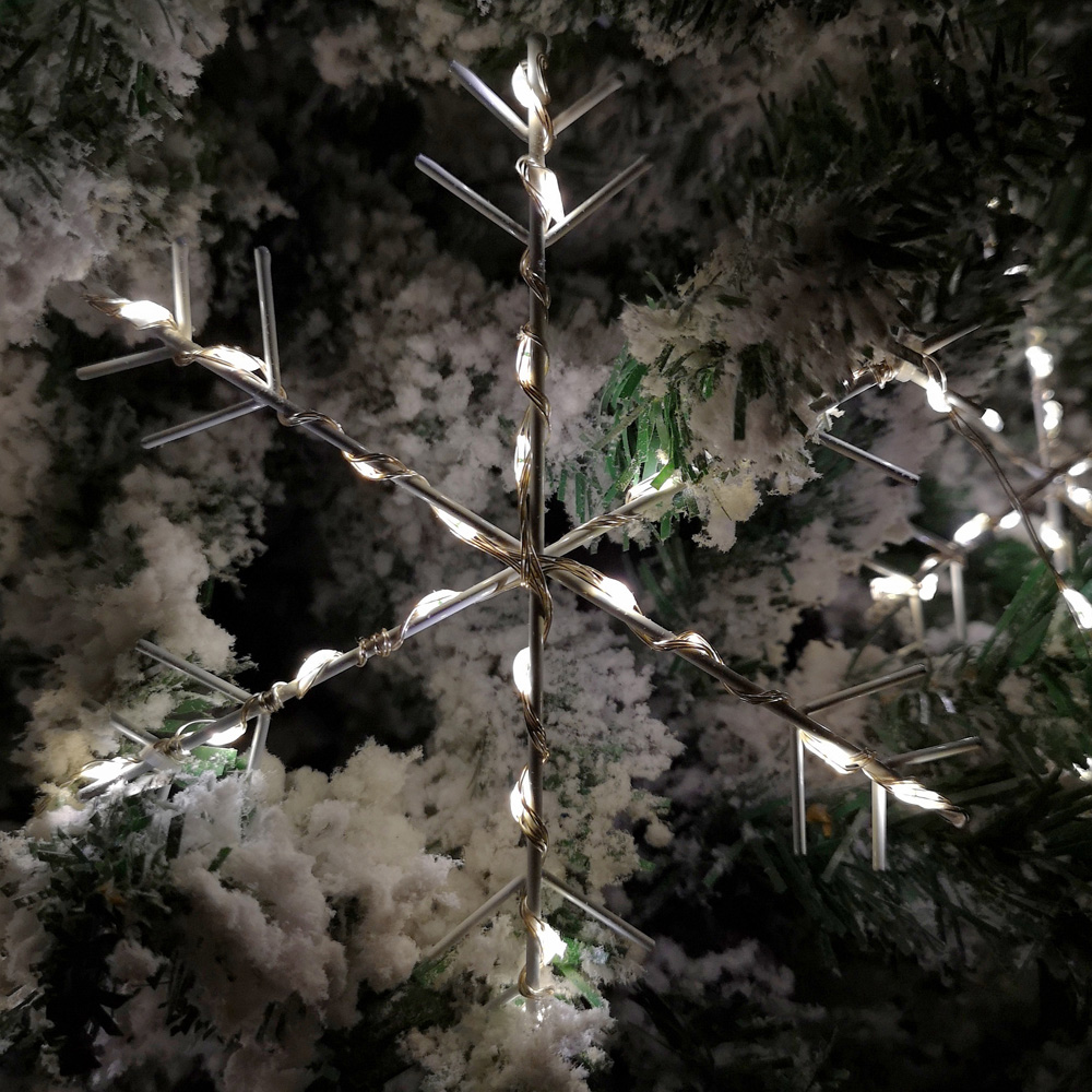 Samuel Alexander 258 Warm White LED MicroBrights Christmas Snowflake String Lights Set of 10 Image 4