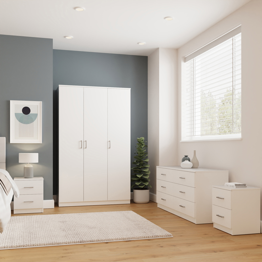 GFW Bailey White 4 Piece Bedroom Furniture Set Image 1