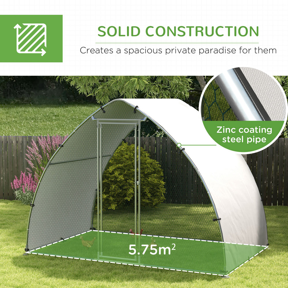 PawHut Walk In Chicken Run with Spire Roof and Cover 2.2 x 1.9 x 3m Image 3