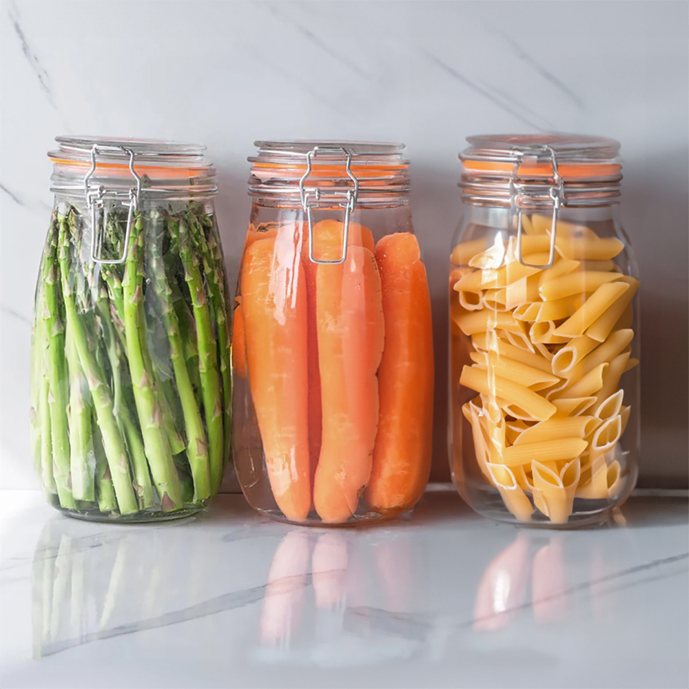 Neo 1000ml Scandi Glass Storage Jar 3 Pack Image 2