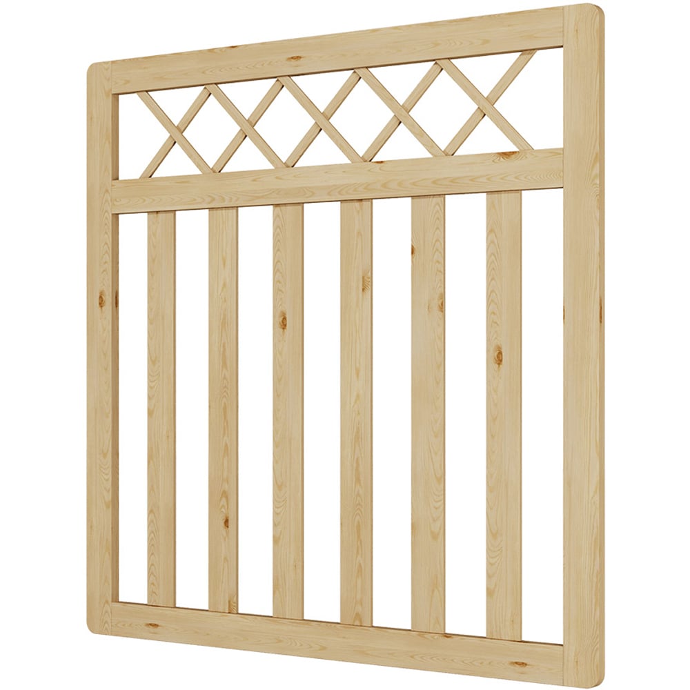 Outdoor Cross Top Wooden Nature Garden Fence Door, 120 x 120 x 2.5cm Image 3