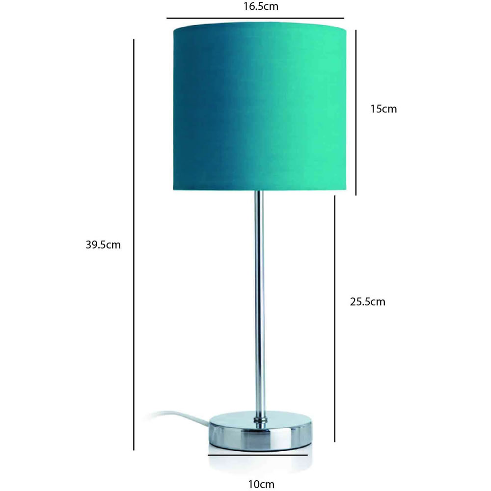 Wilko Milan Teal Table Lamp Wilko