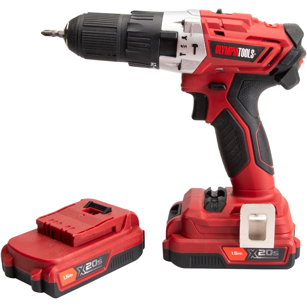 Olympia Power Tools X20S 20V 2 x 1.5Ah Li-ion Combi Drill Driver Image 1