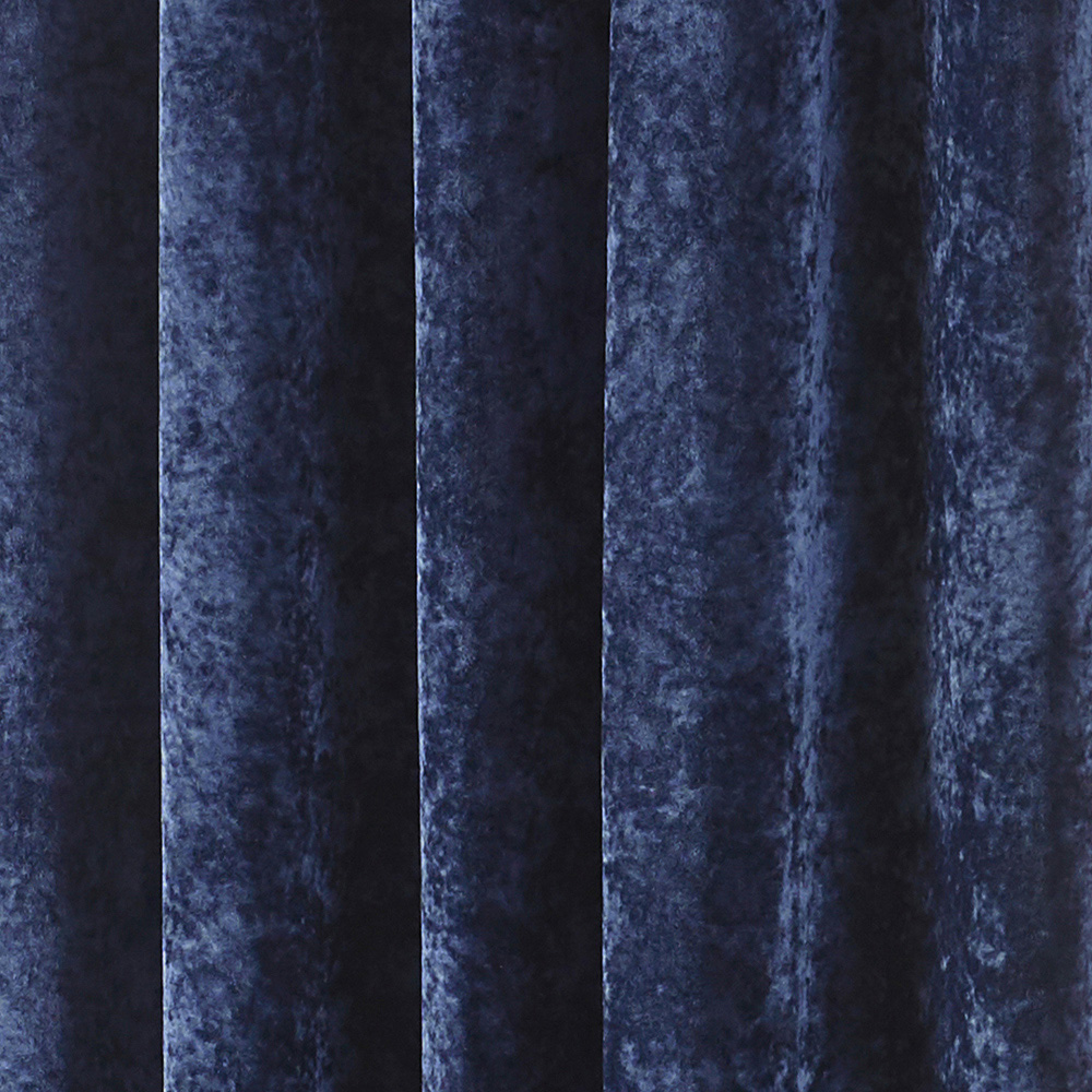 Paoletti Verona Navy Crushed Velvet Eyelet Curtain 229cm x 137cm Image 4