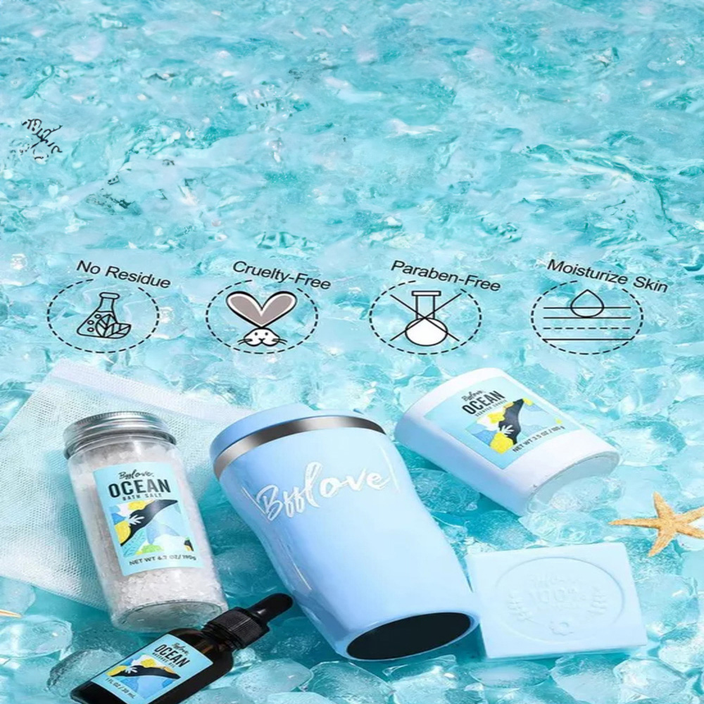 Living and Home Rose Water Scent Spa Bath Set Travel Toiletry Kit Image 4