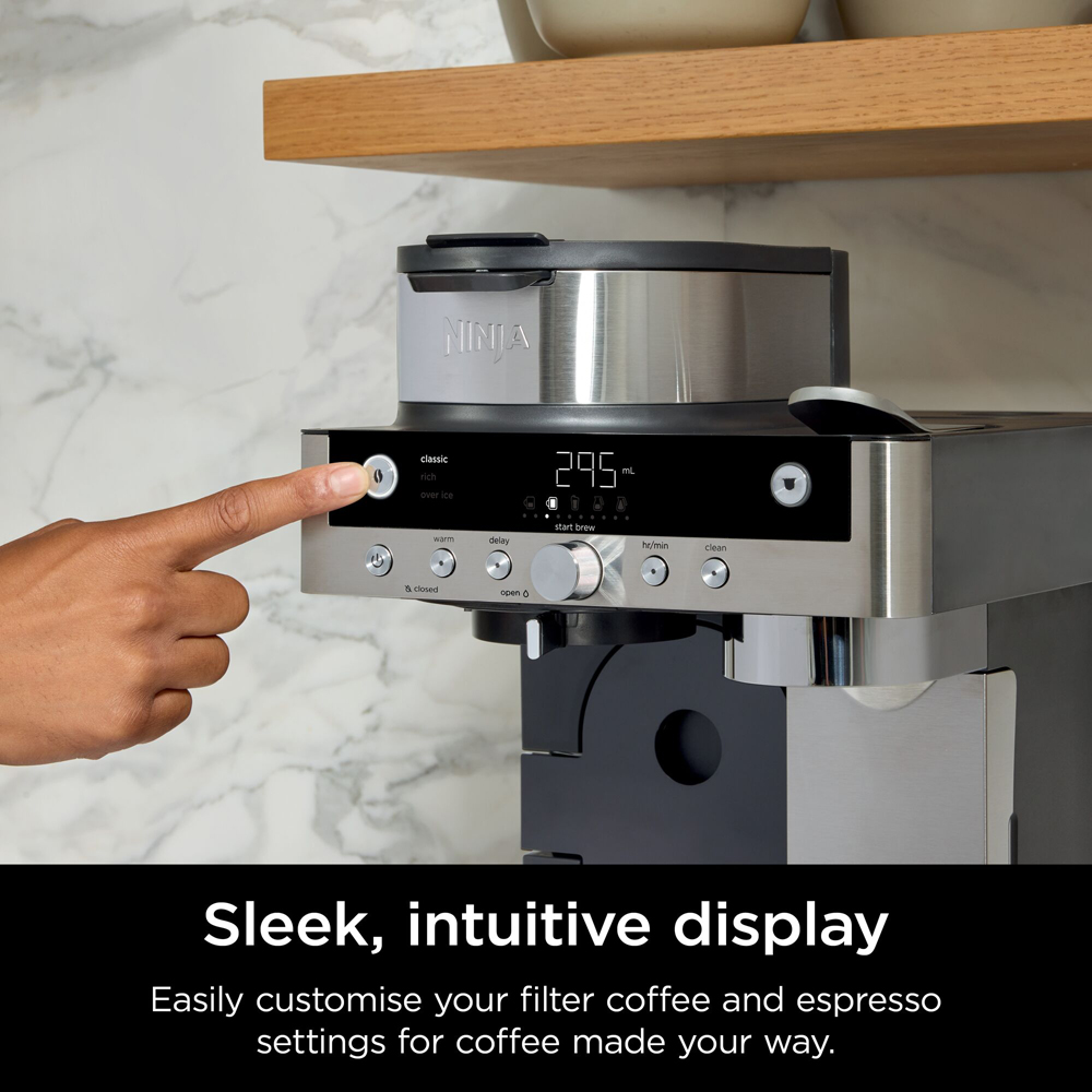 Ninja Prestige Dualbrew Silver and Black Coffee Machine Image 7