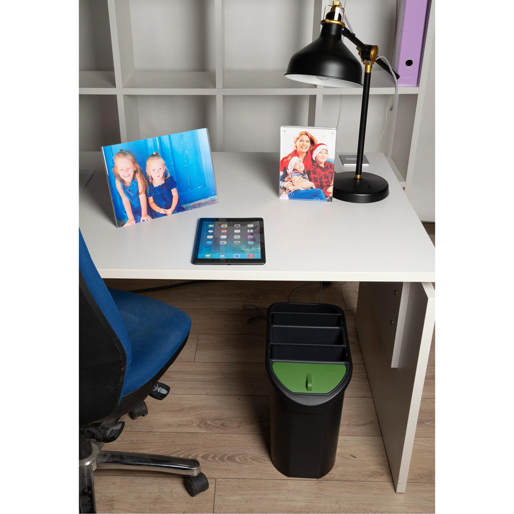 Exacompta Black and Grey Top Line Eco Waste Paper Bin 26L Image 2