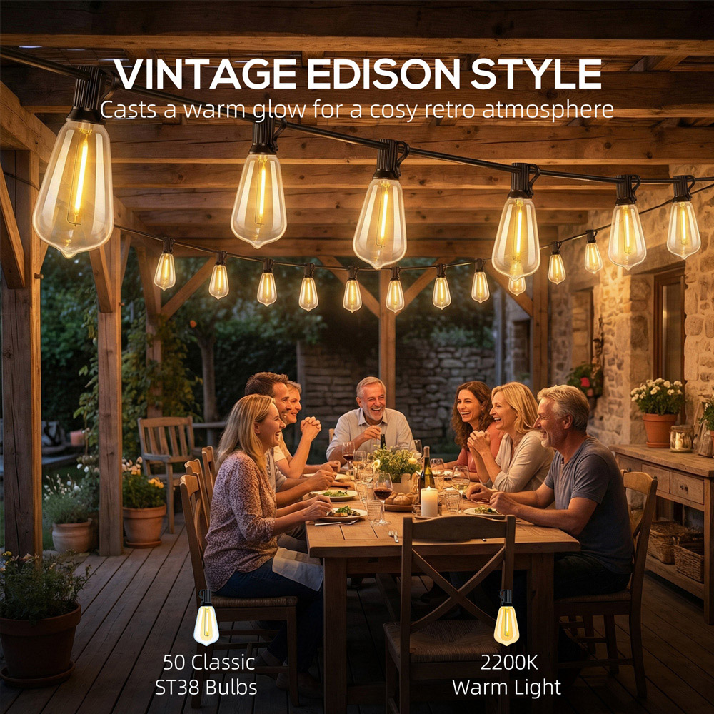 Portland 50 Warm White LED Outdoor Curtain Light Image 7