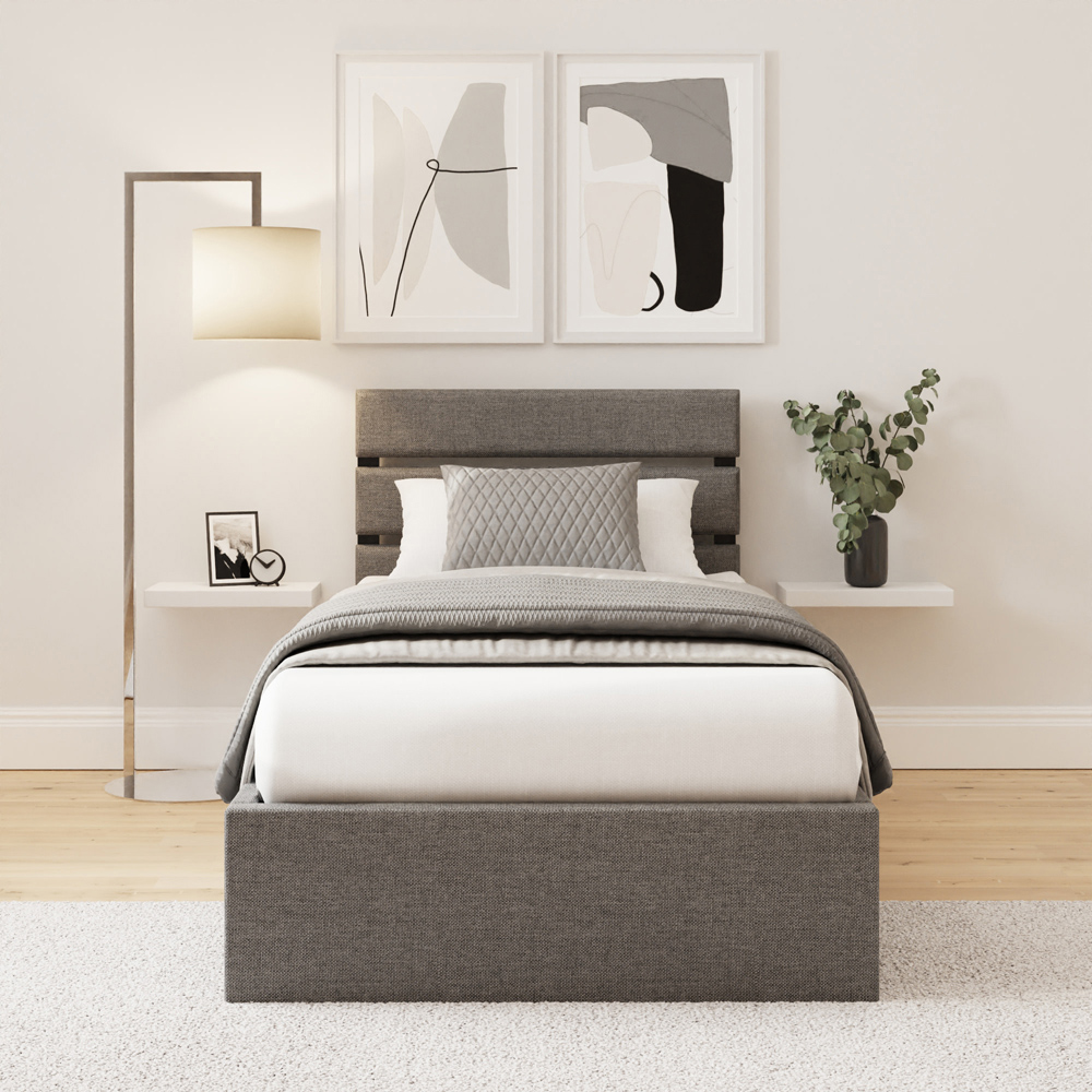 GFW Hudson Single Grey End Lift Ottoman Bed Image 8