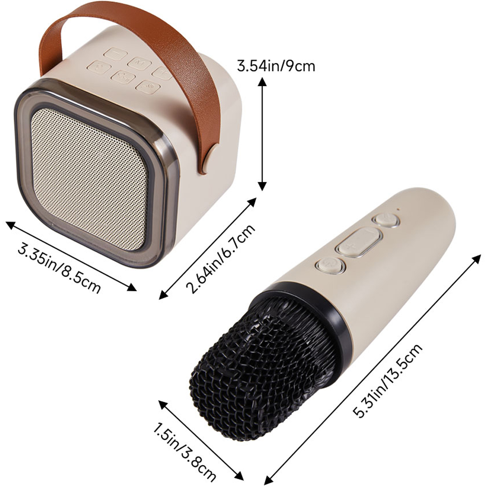 H&O Direct White Portable Karaoke Machine Microphones with Sound and Light Effects Image 6