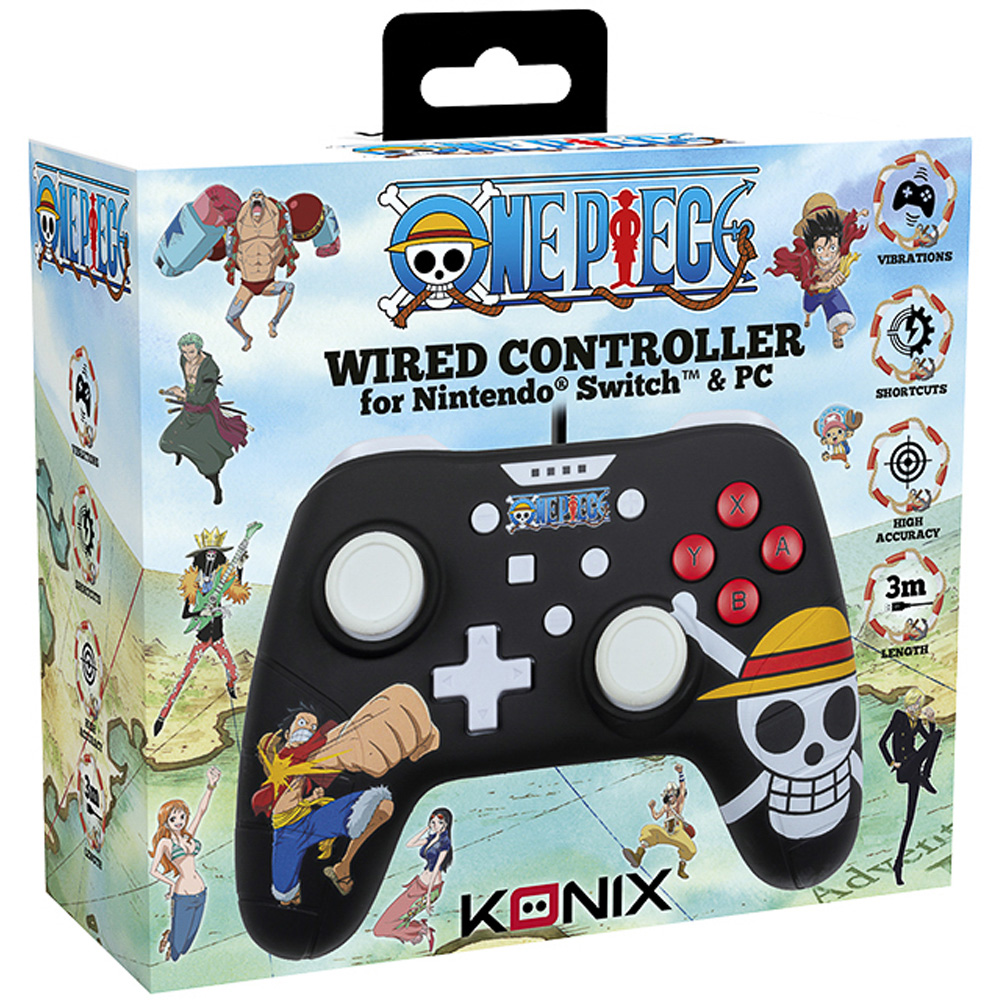 One Piece Black Wired Nintendo Switch Controller Image 2