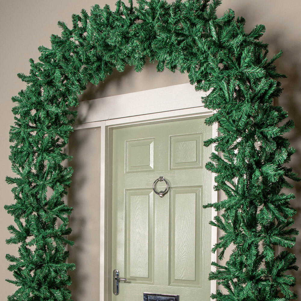 Samuel Alexander Double Door Artificial Plain Green Christmas Tree Arch 8ft Image 4