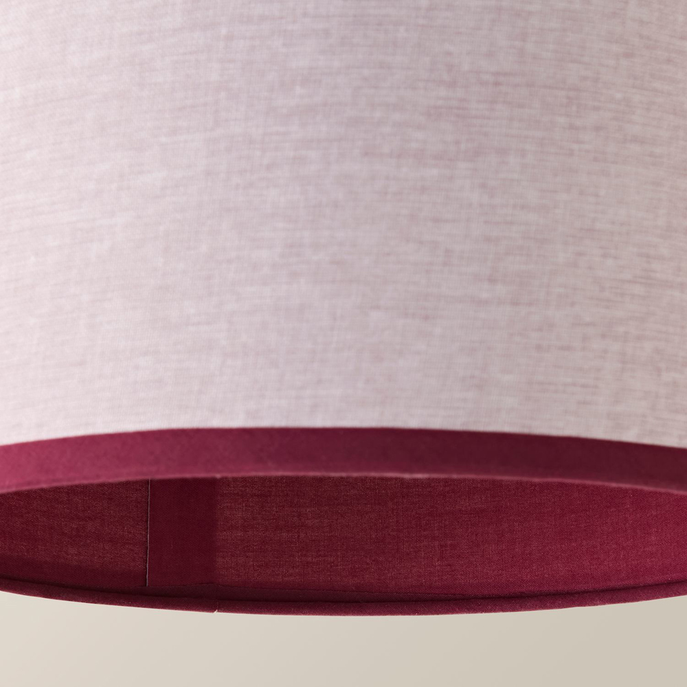 ValueLights Kiara Natural Linen Small Lamp Shade with Pink Trim Inner 25cm Image 3