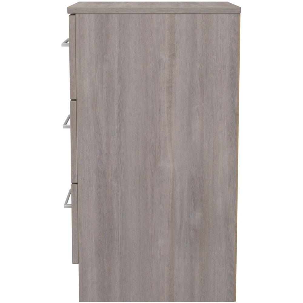 Crowndale Worcester 3 Drawer Grey Oak Bedside Cabinet Ready Assembled Image 4
