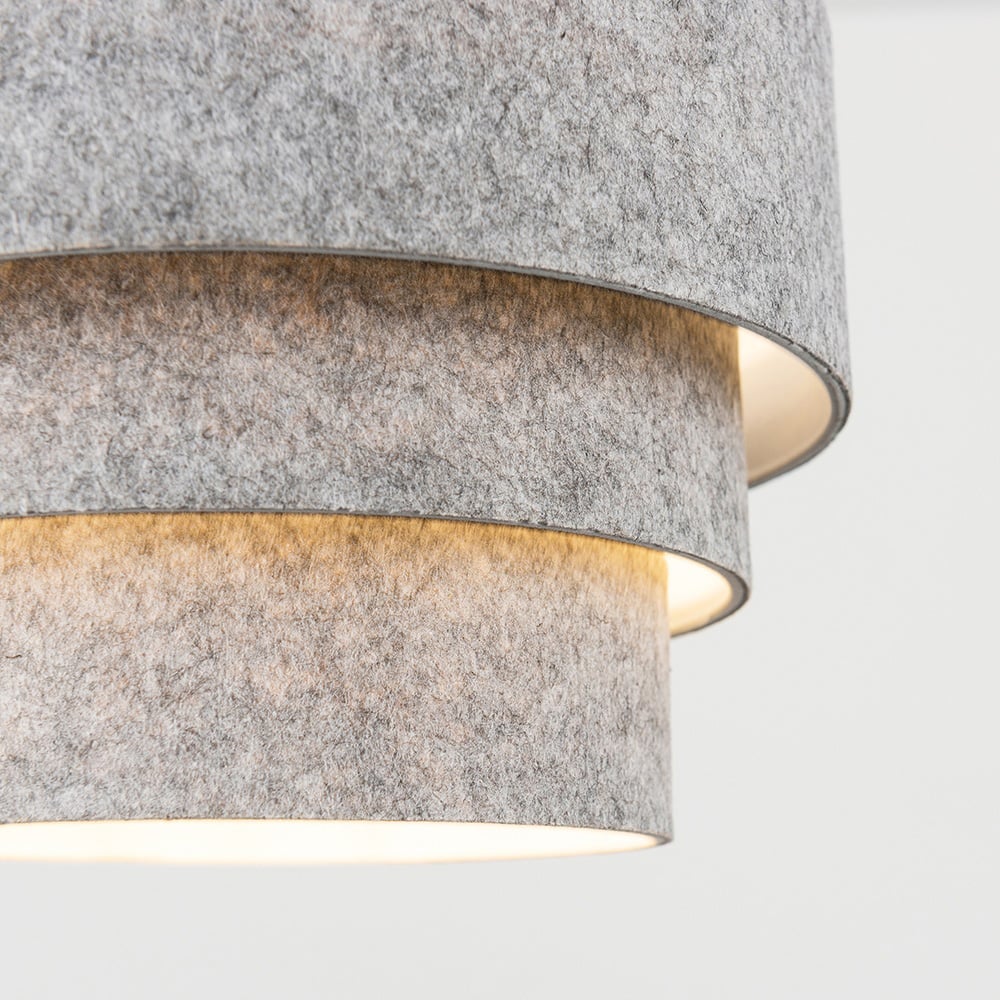 ValueLights Aztec 3 Tier Grey Felt Ceiling Light Shade Image 3